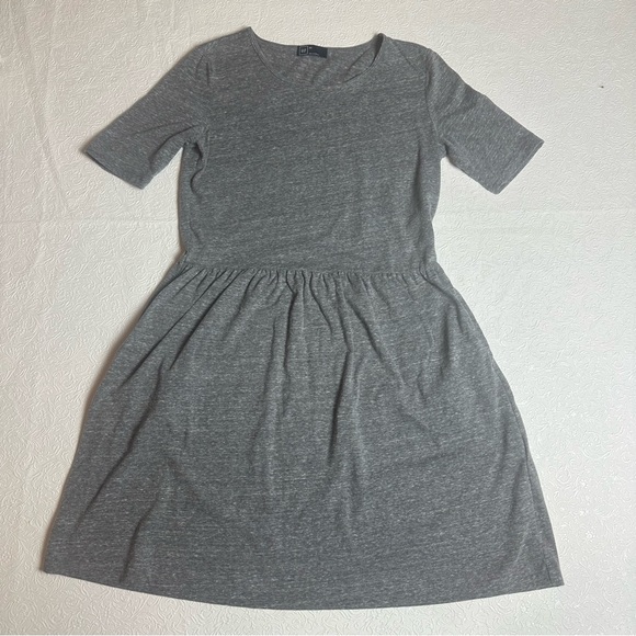 🤍 Gap Heather Gray T-Shirt Dress Short Sleeve Mini XS - Picture 1 of 6